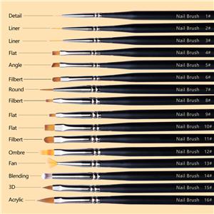 2022 Hot-selling 16pcs Nail Art Brush Set