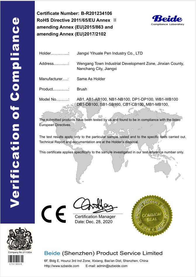 EU EN71 Certificate and CE Certificate