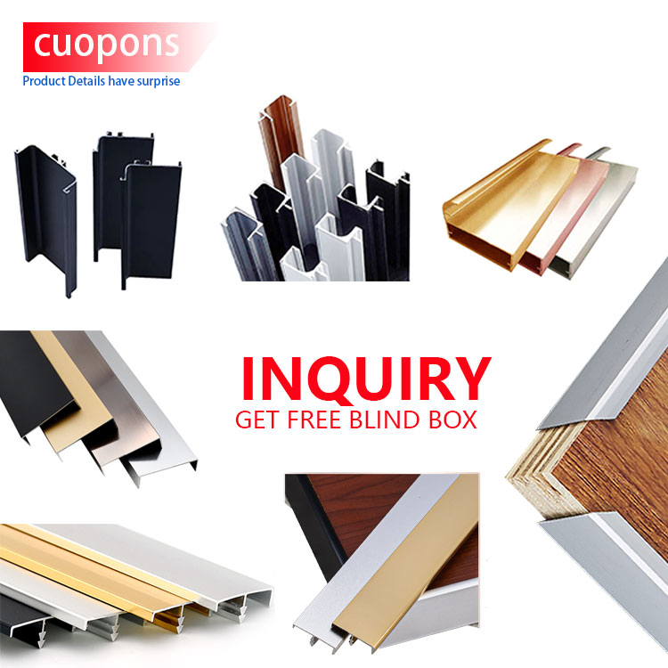 decorative u trim aluminum strip T-shaped edge banding g cabinet handle