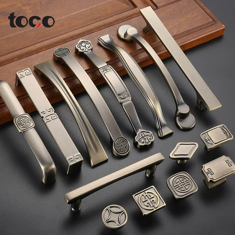 Chrome Kitchen Cobre Muebles antiguos Manija al ras