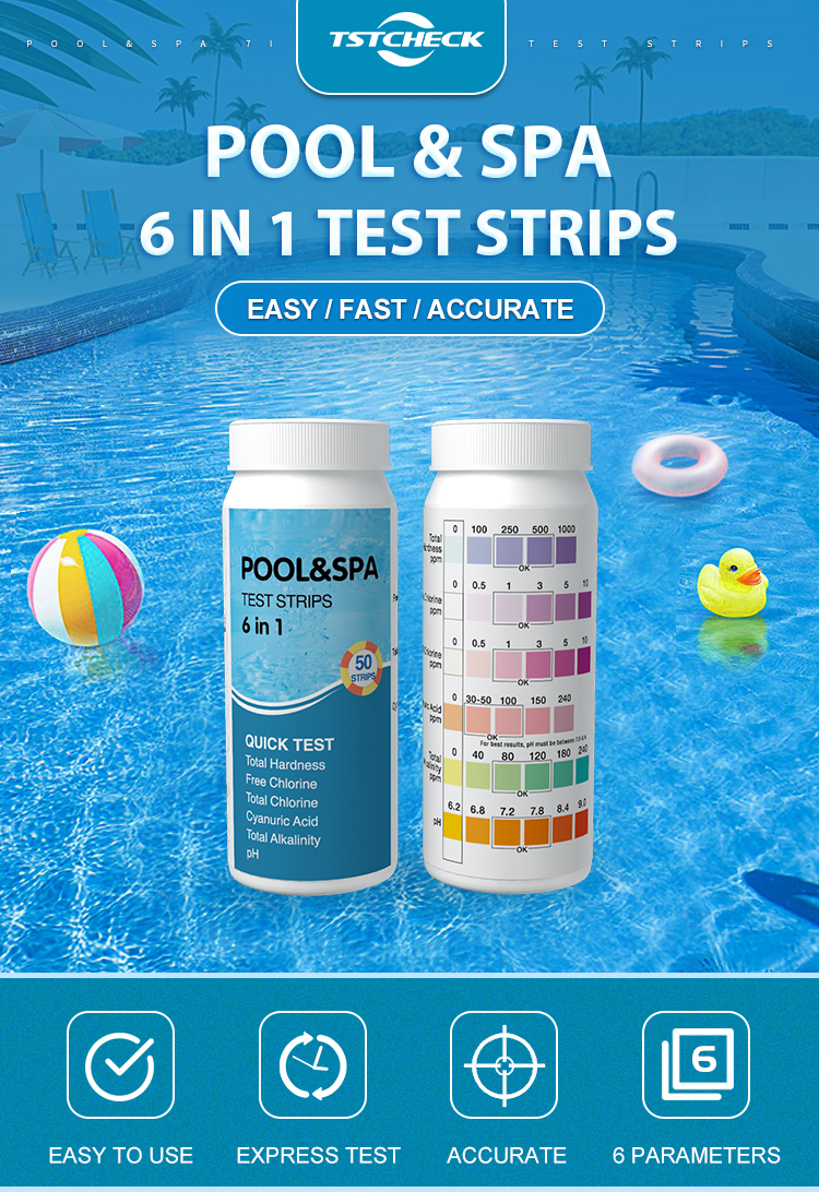 6 way pool test strips