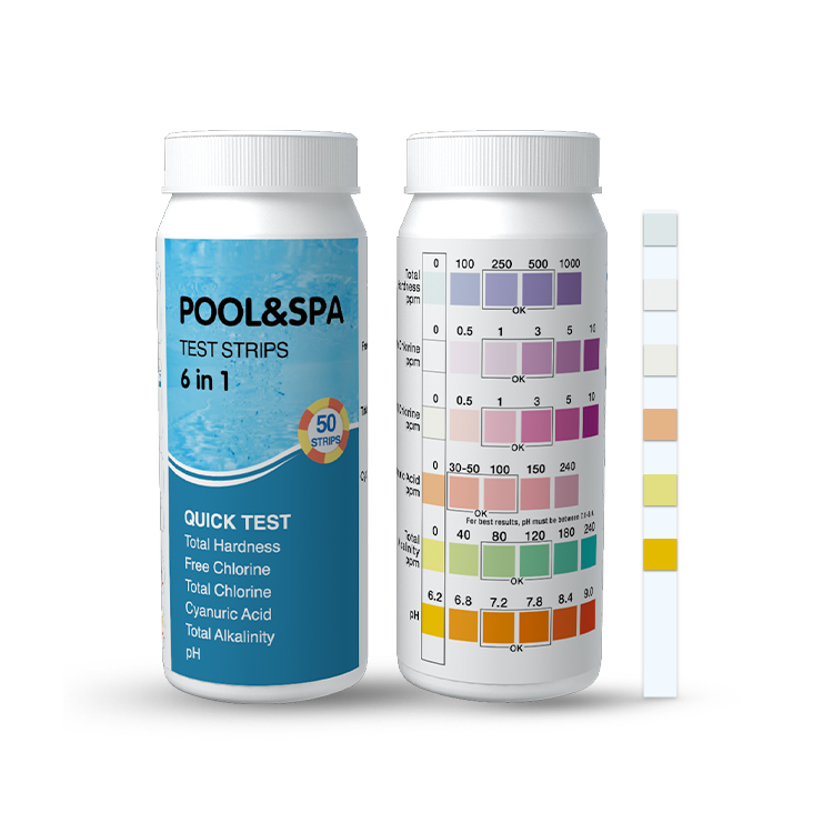 Tira de prueba de 6 vías para la calidad del agua del jacuzzi