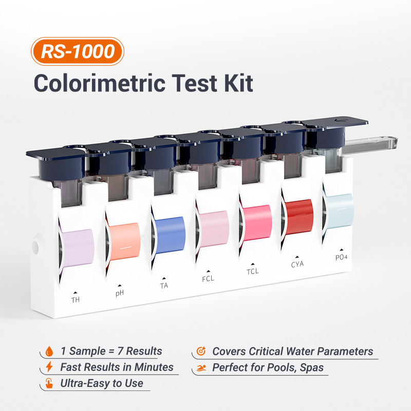 Kit de test colorimétrique rapide et précis pour la qualité de l'eau : analyseur multiparamètres (7 paramètres) pour piscines et spas.