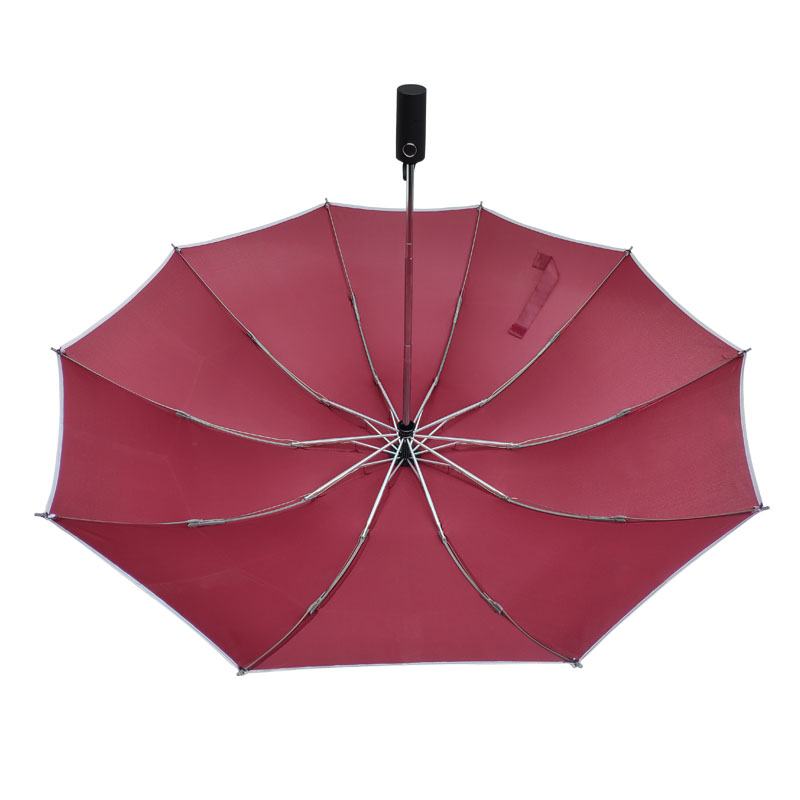 High Quality Red Upside Down Reverse 3 Folding Umbrella