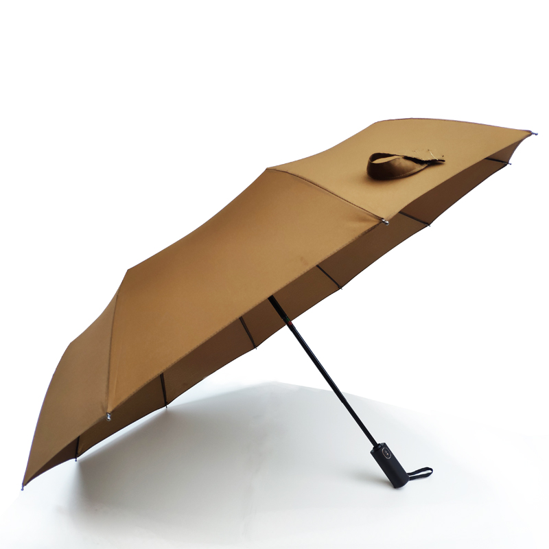 Black Aluminum Water Resistant Automatic Folding Travel Umbrella