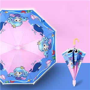 레드 디즈니 어린이 안전 반사 파이핑 우산