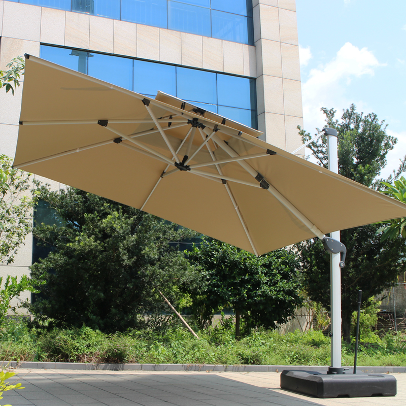 Вращающийся большой сверхбольшой сверхпрочный ветроустойчивый зонт для патио