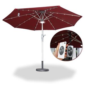 9ft Remote Open Garden Table Maket Umbrella With Lights