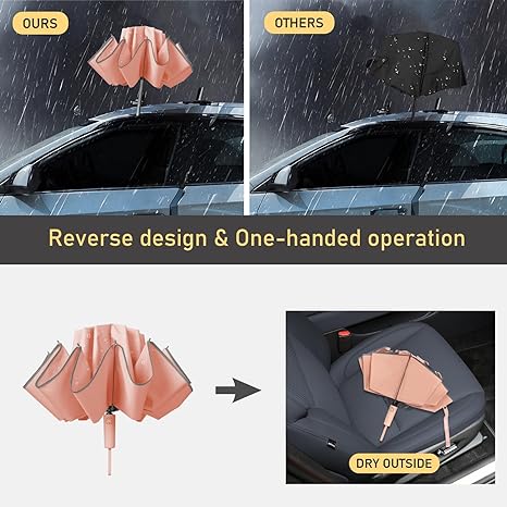 2024 automatic open inverted 3 folding umbrella adults reverse umbrella