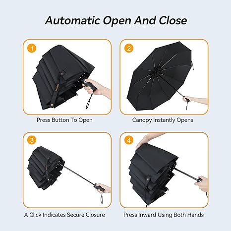 2024 automatic open inverted 3 folding umbrella adults reverse umbrella