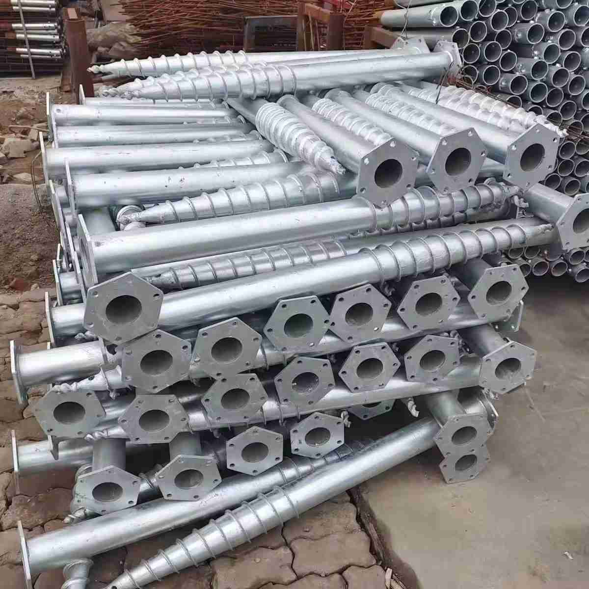 Spiral Galvanized Steel Ground Pile Earth Ground Screw For Solar Pile