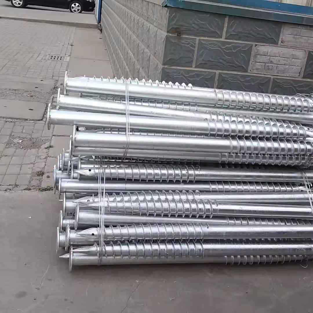 Spiral Galvanized Steel Ground Pile Earth Ground Screw For Solar Pile