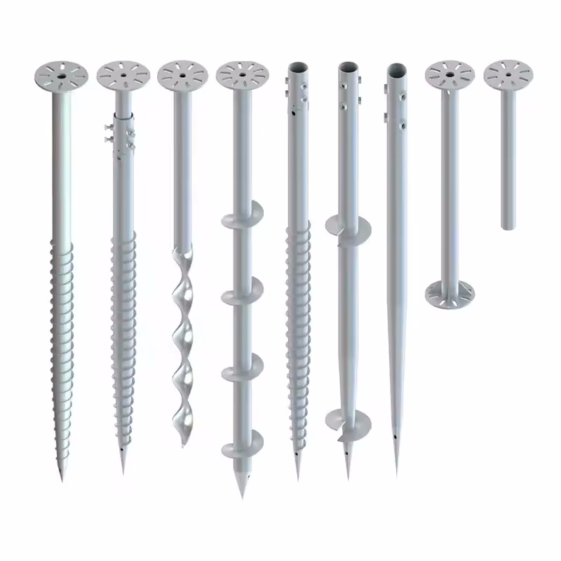 Spiral Galvanized Steel Ground Pile Earth Ground Screw For Solar Pile