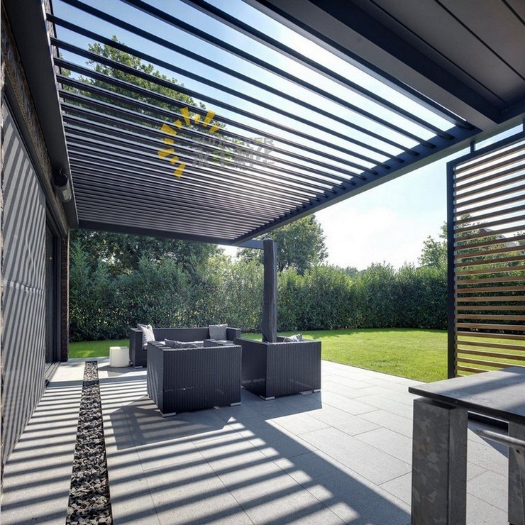 Roof Louver System Automatic Modern Pergola Outdoor