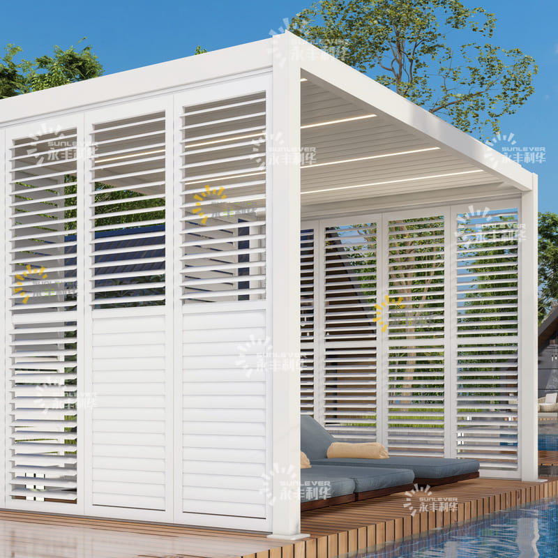 Electric Sun Louvre Roof Pergolas With Shutters