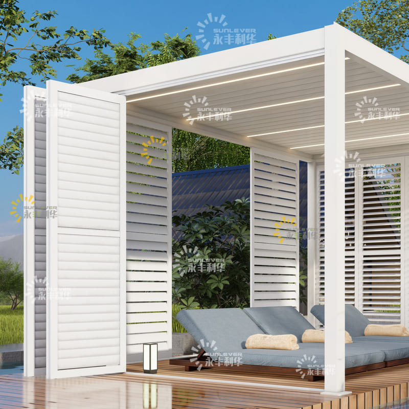 Electric Sun Louvre Roof Pergolas With Shutters
