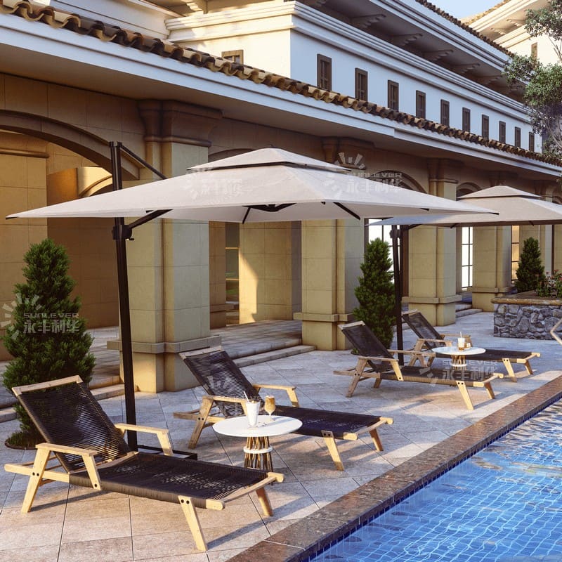 Supply Large Outdoor Patio Umbrella With Stand And Lights Wholesale