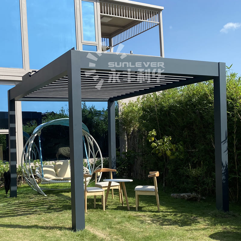 Garden Waterproof Louvered Pergola With Roof 4x3