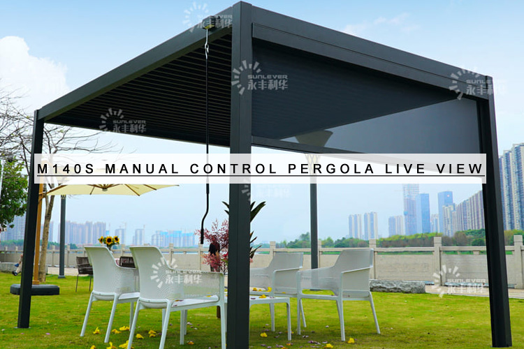 Lucida M140S Manual Control Pergola With Size 4x3M And Dark Grey Color
