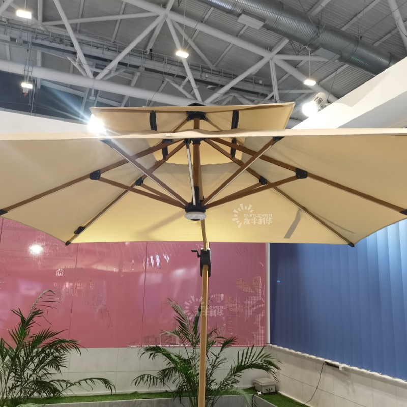 Large Outdoor Patio Umbrella With Stand And Lights