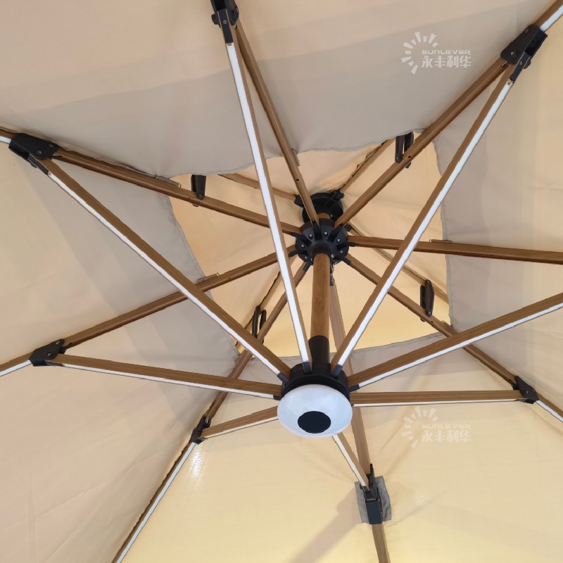 Large Outdoor Patio Umbrella With Stand And Lights