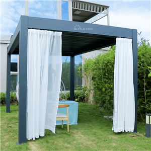 Garden Waterproof Louvered Pergola With Roof 3x4