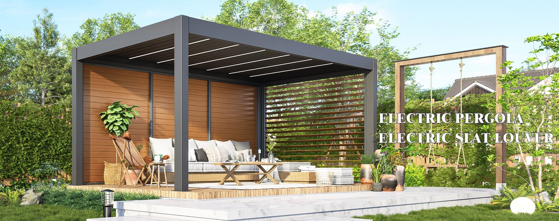 Electric Pergola With Electric Slat Louver