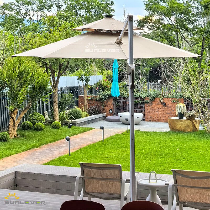 Aluminium Parasol Outdoor Garden Sunbrella Umbrella With Stand