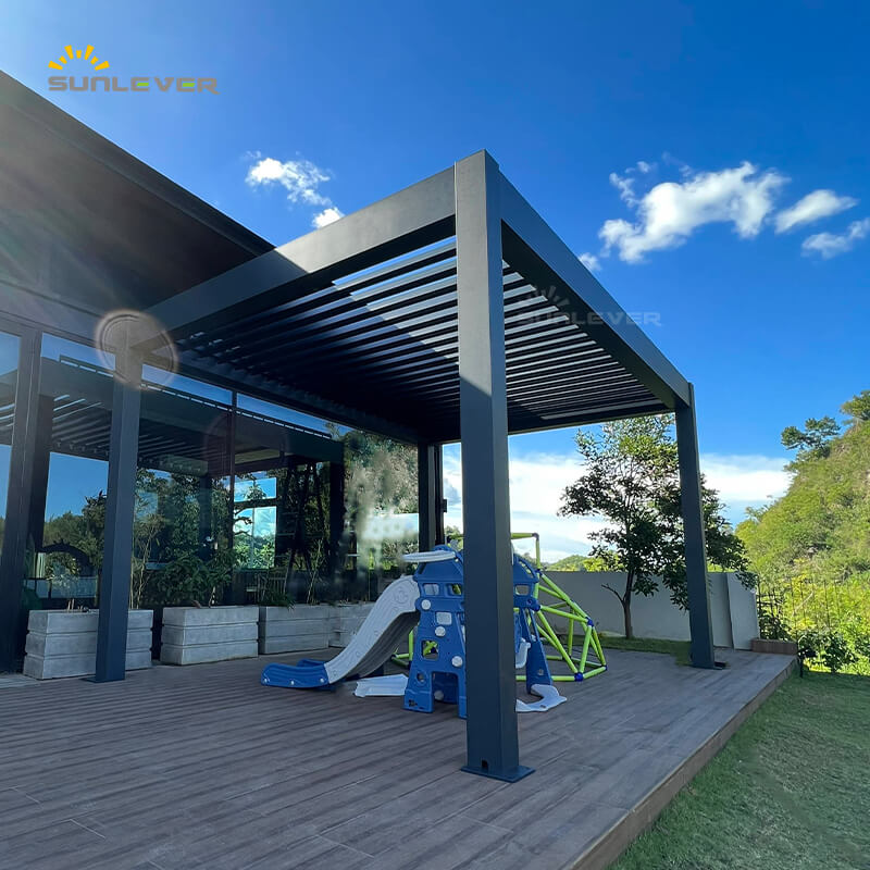 Pergola grise pour meubles de patio modernes