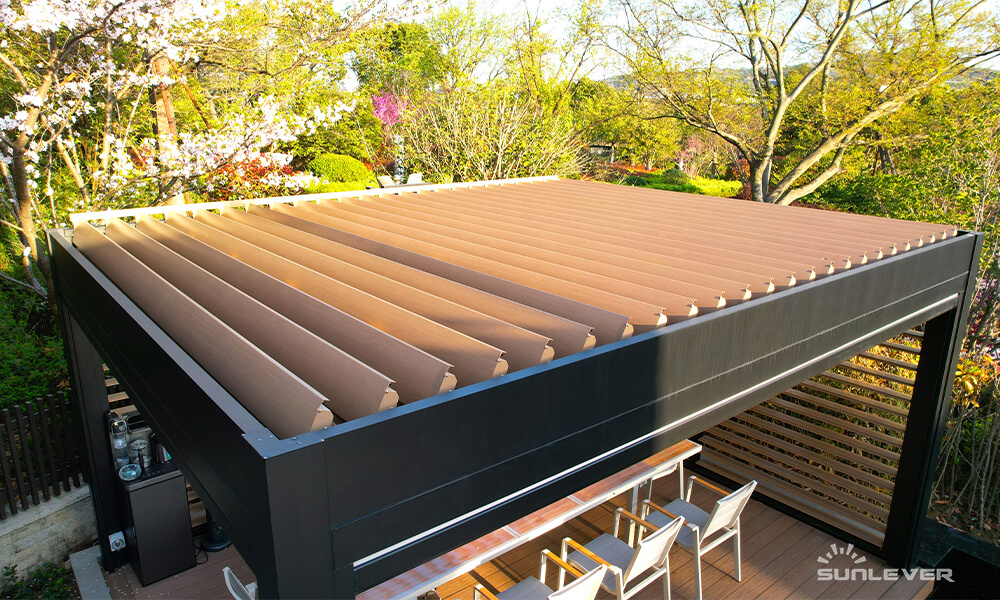 matte black pergola