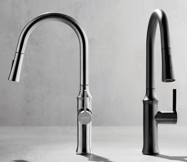 Luxury Single Lever Kitchen Faucet Tap With Sprayer