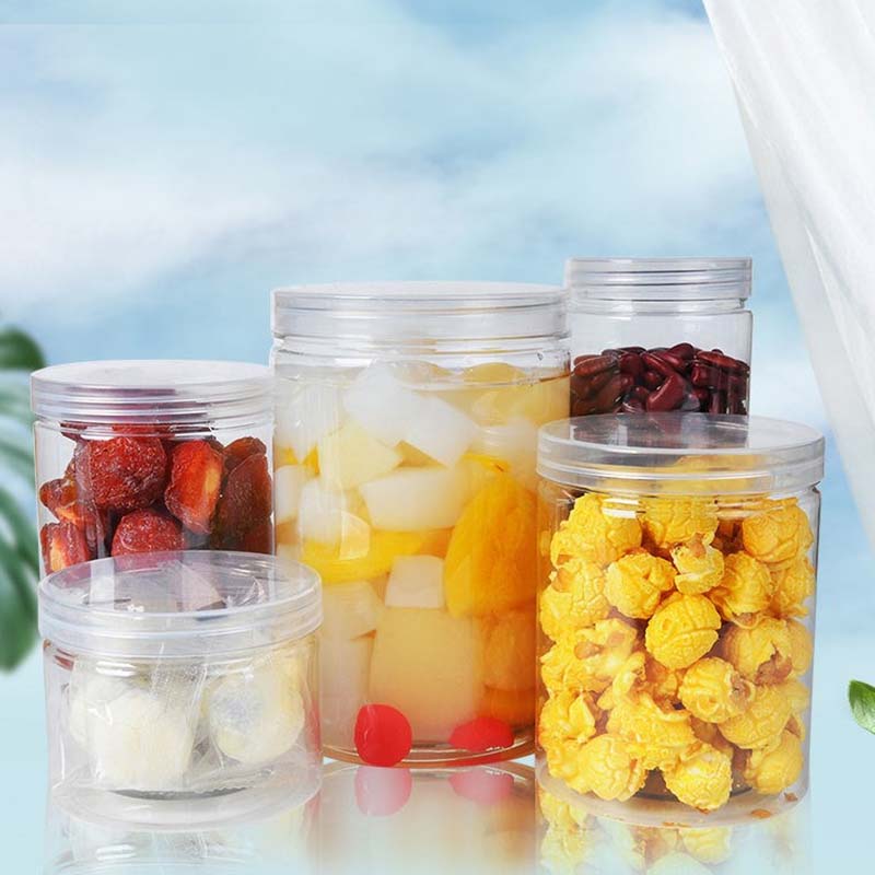 Kitchen Plastic Freezer Food Storage Jars With Plastic Screw Lids