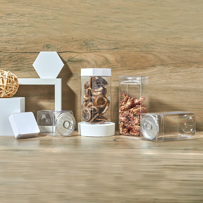 Square Storage Spice Jars With Metal Lid