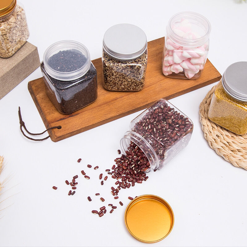 Square Visible Jars Kitchen Spice Storage