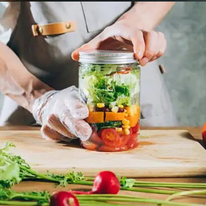 Clear Plastic Butter And Salad Jar With Lids