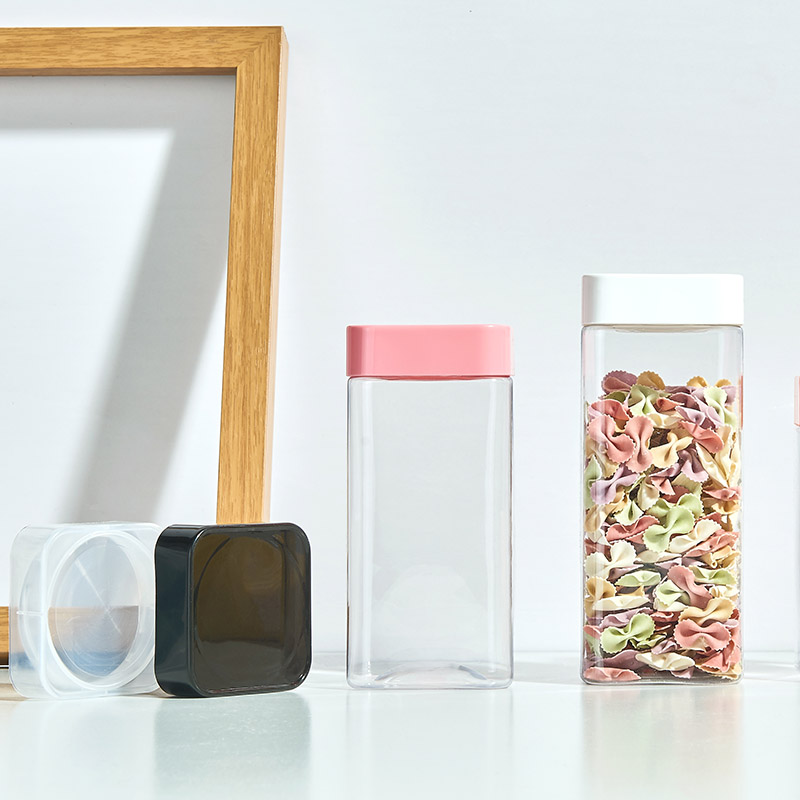 transparent square pet container