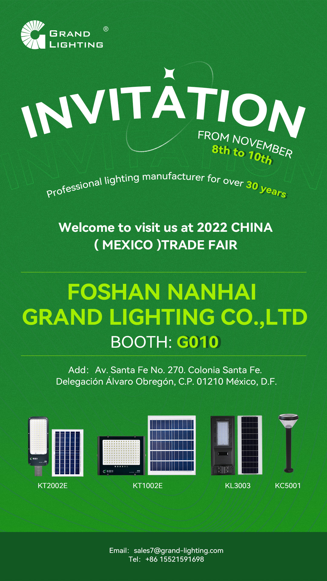 Welcome to visit us at 2022 CHINA ( MEXICO ) TRADE FAIR