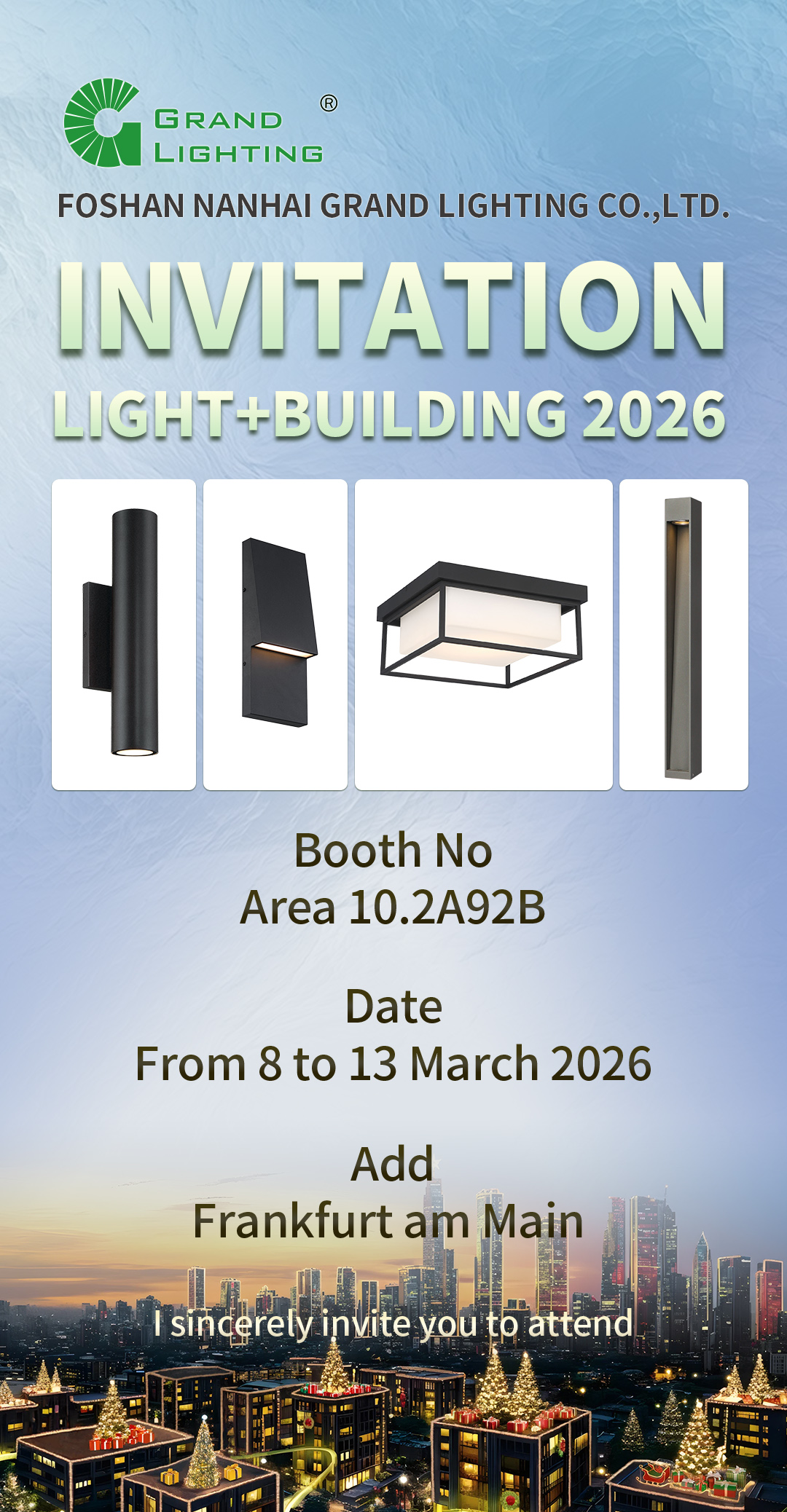 Grand Lighting at Light + Building 2026 | Outdoor Lighting Manufacturer