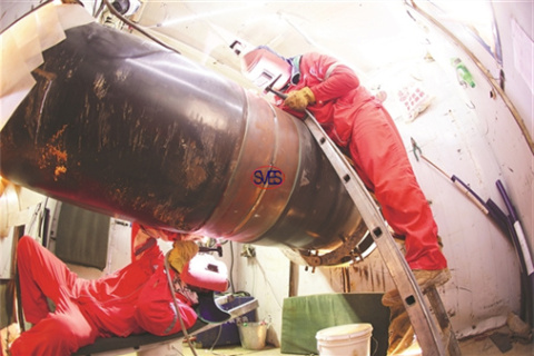 SVES Oilfield Supply Co., Ltd. Employee Jack and Michael check the Pipeline Safety