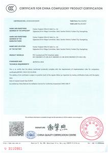 Certificat CCC des câbles isolés et gainés PVC BVV/ BLVV/ BVVB