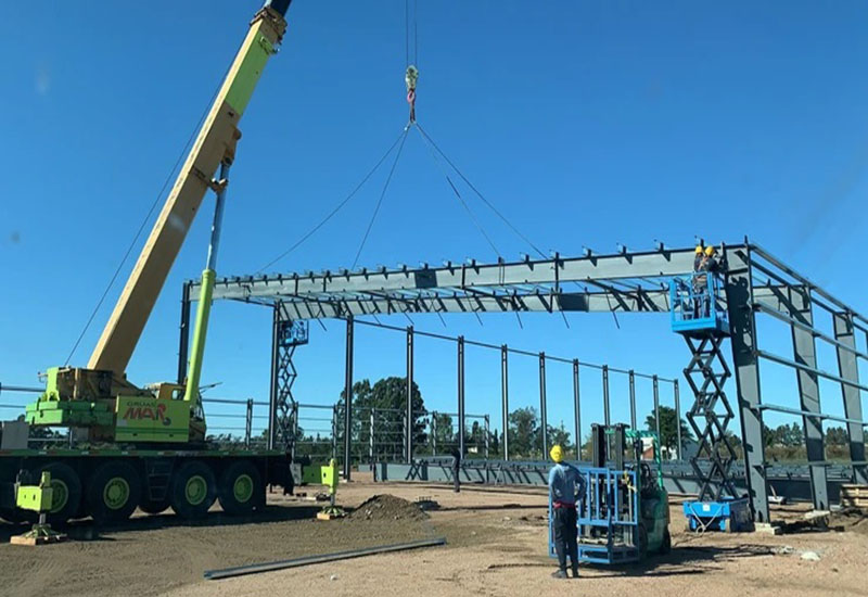 Another steel structure building in Uruguay being erected