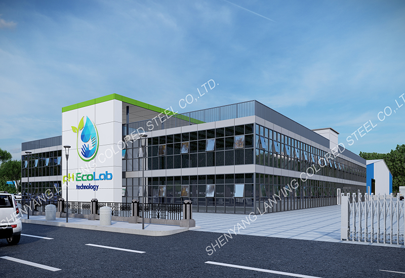 3D renderings of a Russian steel structure workshop pharmaceutical factory