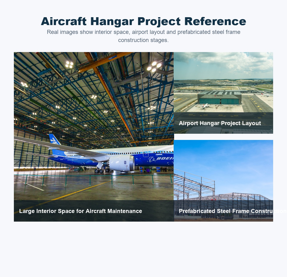 Prefabricated Steel Structure Logistics Warehouse Aircraft Hangar