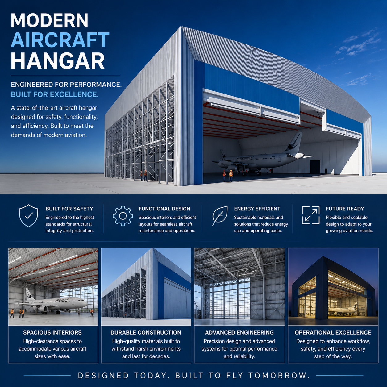 Prefabricated Steel Structure Logistics Warehouse Aircraft Hangar Building Workshop