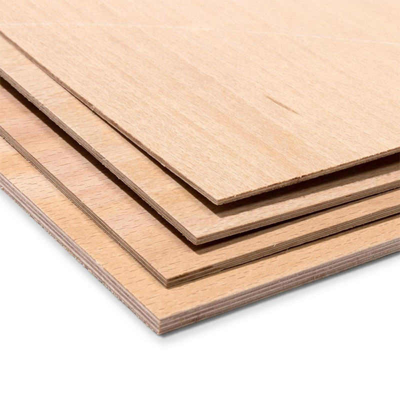 Beech veneer faced plywood sheets