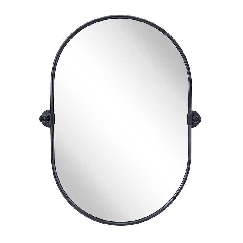 Oval rotating mirror tilting bathroom vanity mirror