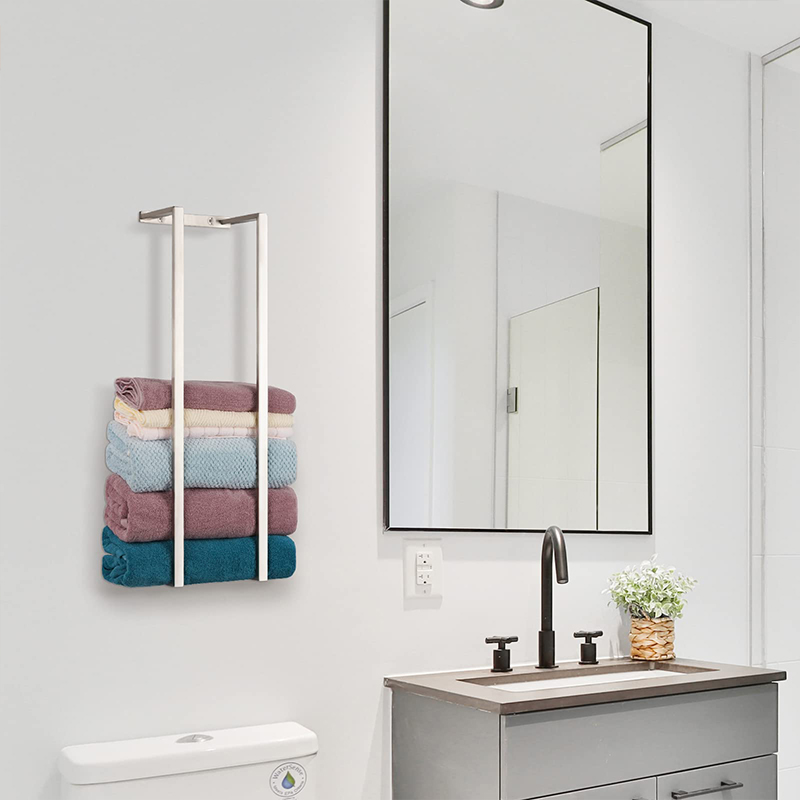 Small space wall hanging bath towel rack