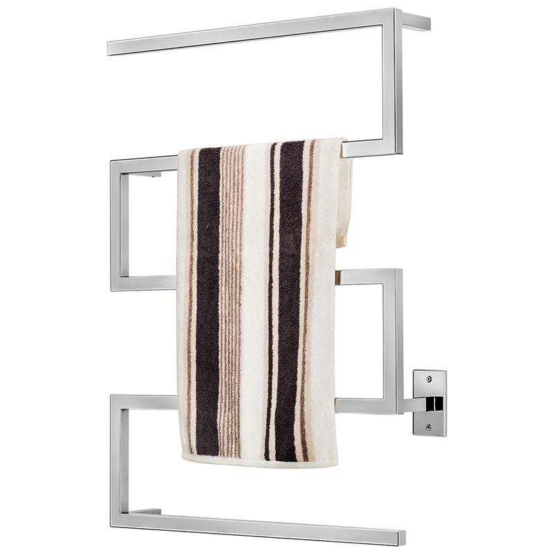 Silver Curved Towel Rack