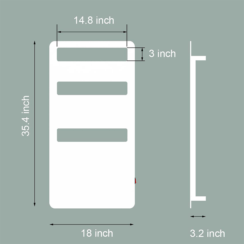 90x46 cm heated towel rail