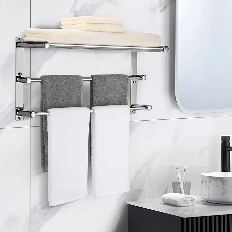 bathroom towel rack with tower rod 3 tier